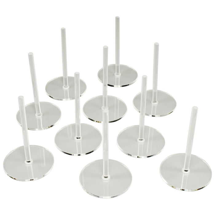 LITKO 32mm Circle Flight Stands with 2-inch pegs, 1.5mm Clear (10) - LITKO Game Accessories