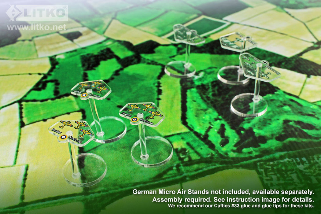 LITKO WWII Micro Air Stands, British Hawker Hurricane Fighter (3)-General Gaming Accessory-LITKO Game Accessories