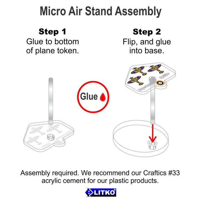 LITKO WWII Micro Air Stands, British Supermarine Spitfire Fighter (3)-General Gaming Accessory-LITKO Game Accessories