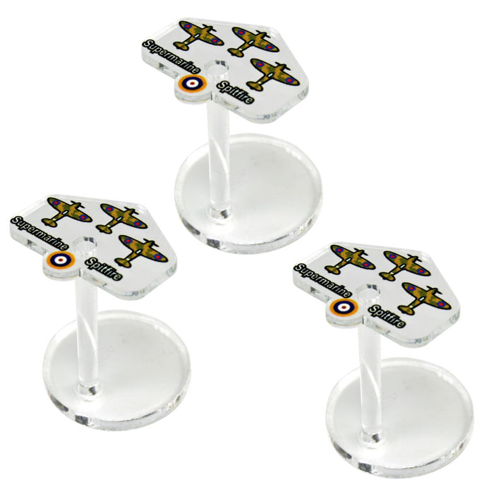 LITKO WWII Micro Air Stands, British Supermarine Spitfire Fighter (3)-General Gaming Accessory-LITKO Game Accessories