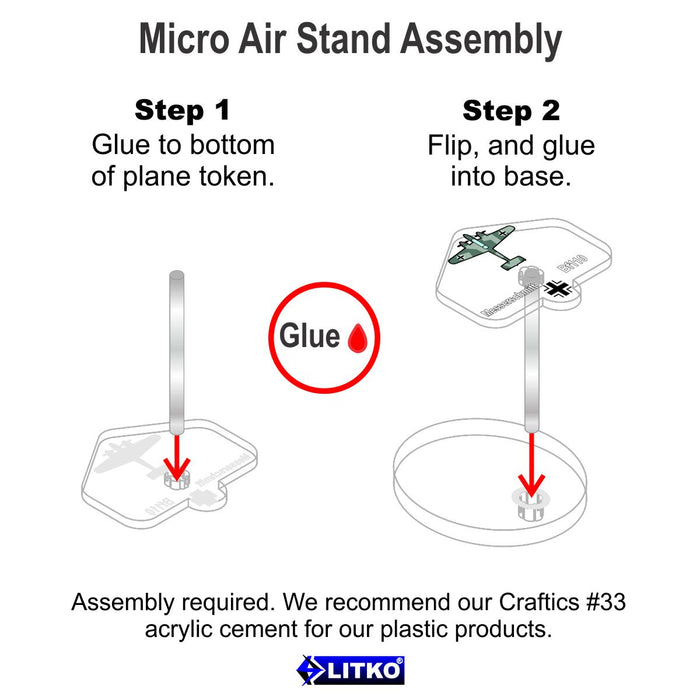 LITKO WWII Micro Air Stands, German Messerschmidt Bf 110 Heavy Fighter (3)-General Gaming Accessory-LITKO Game Accessories