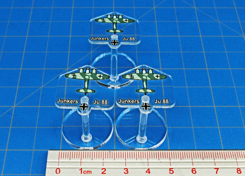 LITKO WWII Micro Air Stands, German Junkers Ju 88 Bomber (3)-General Gaming Accessory-LITKO Game Accessories