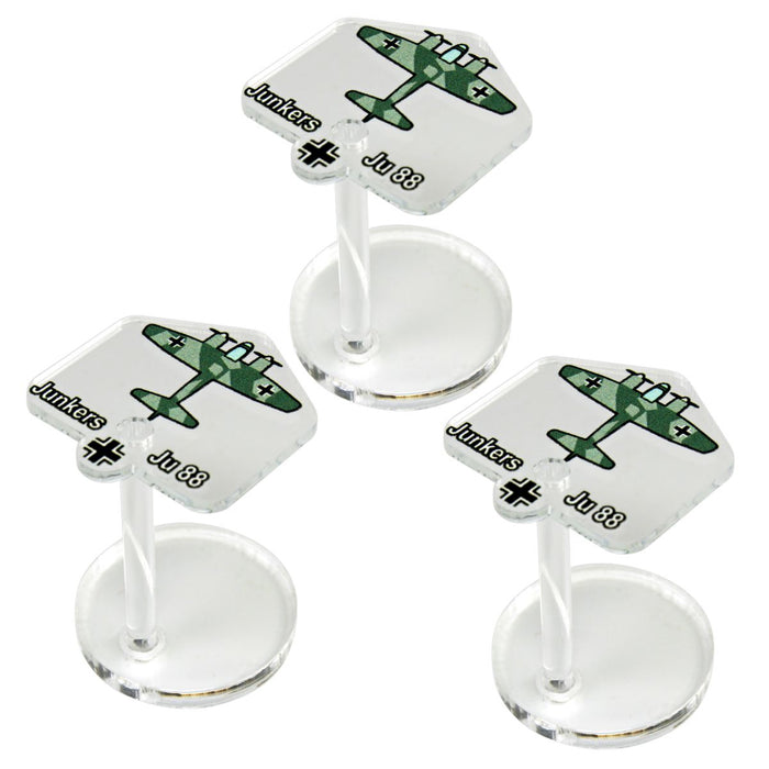 LITKO WWII Micro Air Stands, German Junkers Ju 88 Bomber (3)-General Gaming Accessory-LITKO Game Accessories