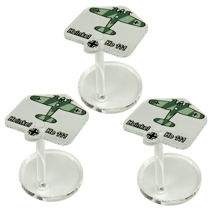 LITKO WWII Micro Air Stands, German Heinkel He-111 Bomber (3)-General Gaming Accessory-LITKO Game Accessories