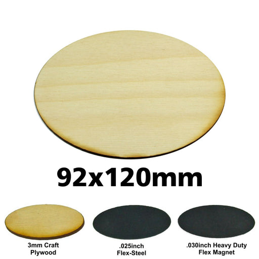 LITKO Oval Miniature Base, 92x120mm, 3mm Plywood-Specialty Base Sets-LITKO Game Accessories