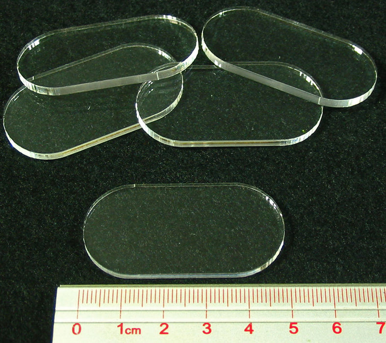 Miniature Bases, Pill, 25x50mm, 3mm Clear (5)-Specialty Base Sets-LITKO Game Accessories