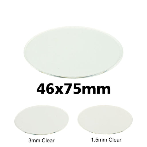 Miniature Base, Oval, 46x75mm, 3mm Clear (5)-Specialty Base Sets-LITKO Game Accessories