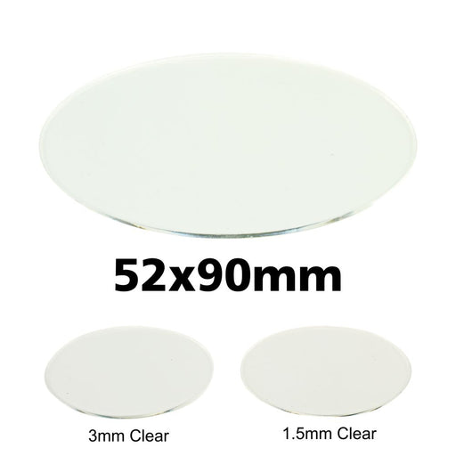 Miniature Base, Oval, 52x90mm, 3mm Clear (3)-Specialty Base Sets-LITKO Game Accessories
