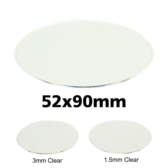 Miniature Base, Oval, 52x90mm, 3mm Clear (3)-Specialty Base Sets-LITKO Game Accessories