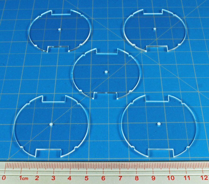 LITKO 50mm Circular Notched Bases Compatible with Star Wars: Legion, 1.5mm Clear (5)-Specialty Base Sets-LITKO Game Accessories