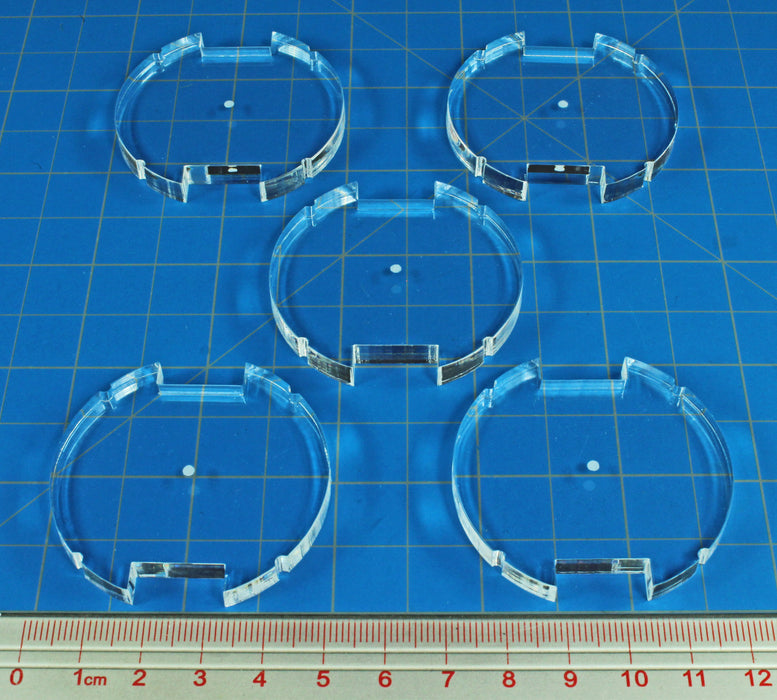LITKO 50mm Circular Notched Bases Compatible with Star Wars: Legion, 6mm Clear (5)-Specialty Base Sets-LITKO Game Accessories