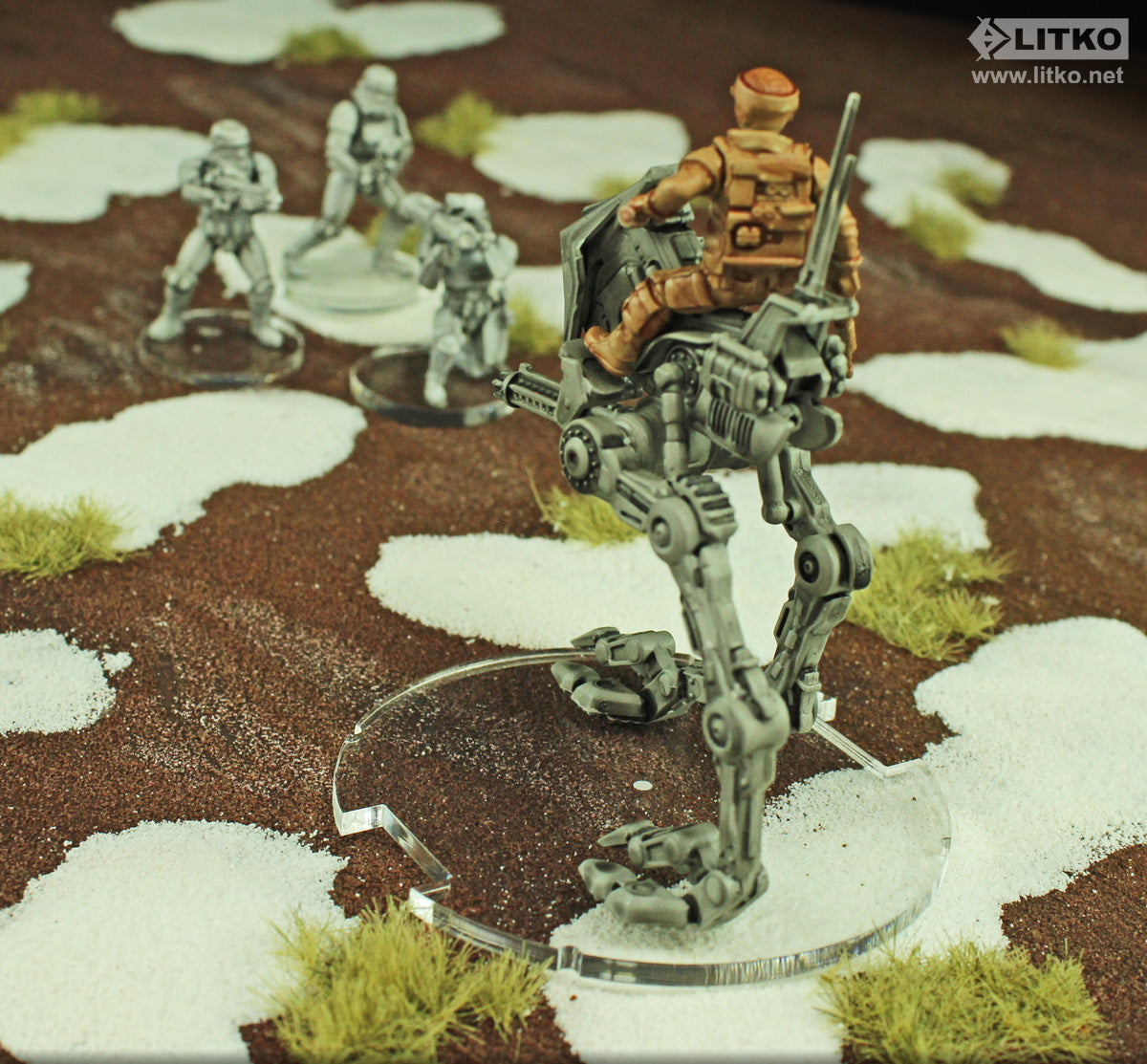 LITKO 70mm Circular Notched Bases Compatible with Star Wars: Legion, 1.5mm Clear (2)-Specialty Base Sets-LITKO Game Accessories