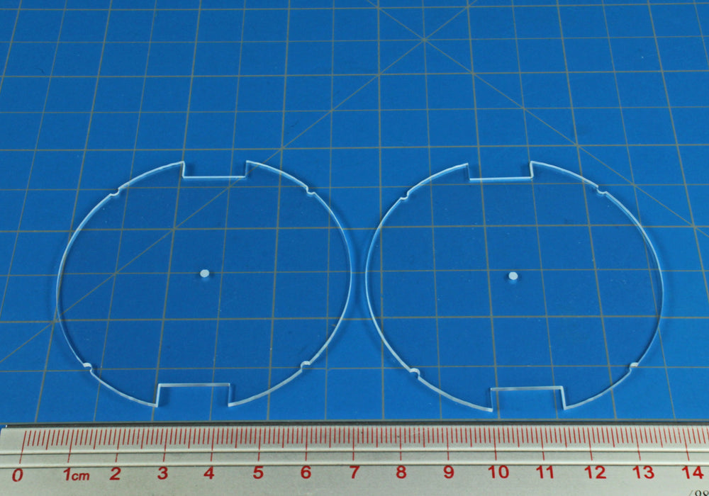 LITKO 70mm Circular Notched Bases Compatible with Star Wars: Legion, 1.5mm Clear (2)-Specialty Base Sets-LITKO Game Accessories