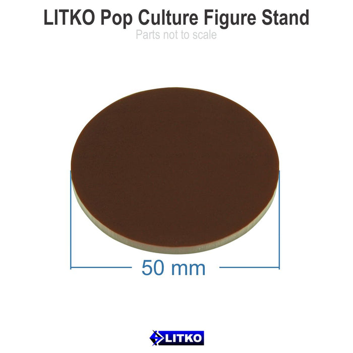 LITKO Pop Culture Figure Stands, 2-inch Circle, Brown (5)-Specialty Base Sets-LITKO Game Accessories