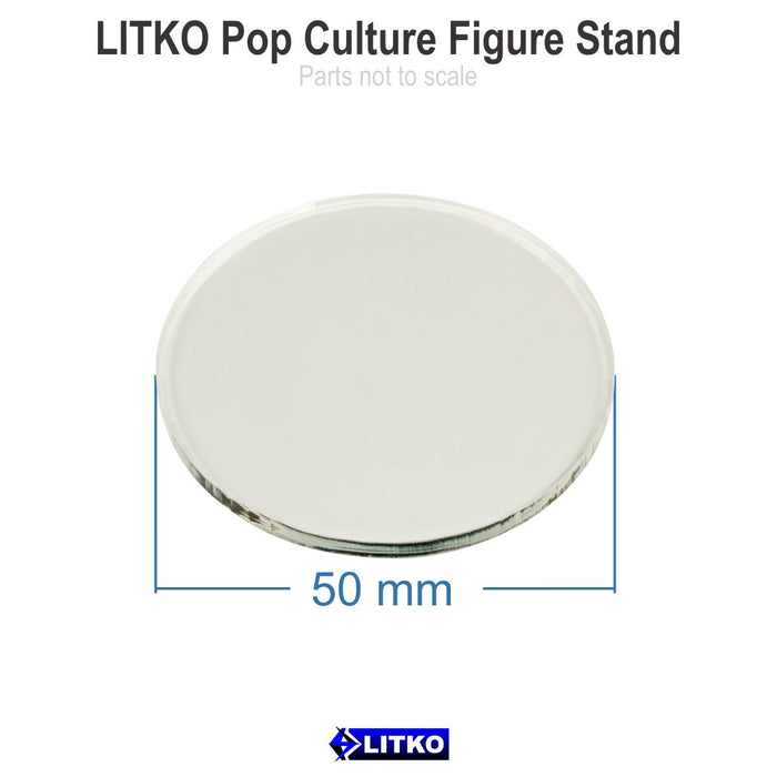LITKO Pop Culture Figure Stands, 2-inch Circle, Clear (5)-Specialty Base Sets-LITKO Game Accessories