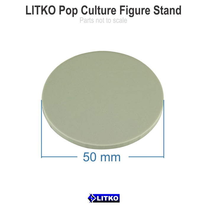 LITKO Pop Culture Figure Stands, 2-inch Circle, Grey (5)-Specialty Base Sets-LITKO Game Accessories