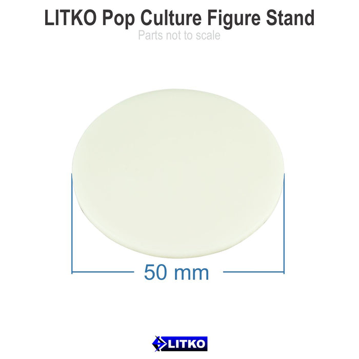 LITKO Pop Culture Figure Stands, 2-inch Circle, White (5)-Specialty Base Sets-LITKO Game Accessories