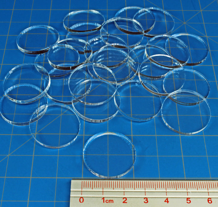LITKO 27mm Circular Bases Compatible with Star Wars: Legion, 3mm Clear (25)-Specialty Base Sets-LITKO Game Accessories