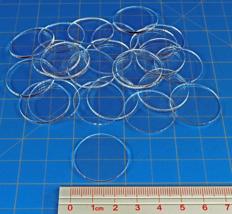 LITKO 27mm Circular Bases Compatible with Star Wars: Legion, 1.5mm Clear (25)-Specialty Base Sets-LITKO Game Accessories