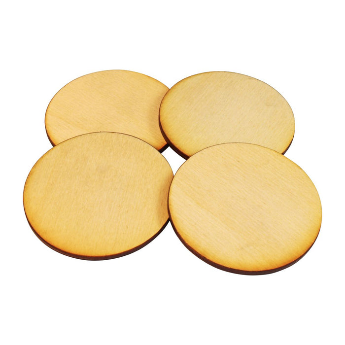 LITKO Circular Miniature Bases, 65mm, 3mm Plywood (4)-Specialty Base Sets-LITKO Game Accessories