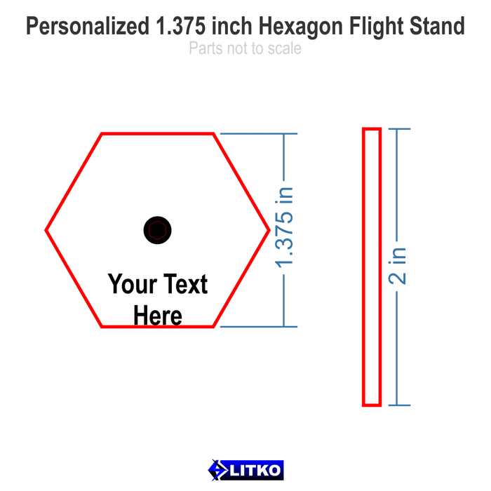 LITKO 1.375-inch Hex Personalized Flight Base - LITKO Game Accessories