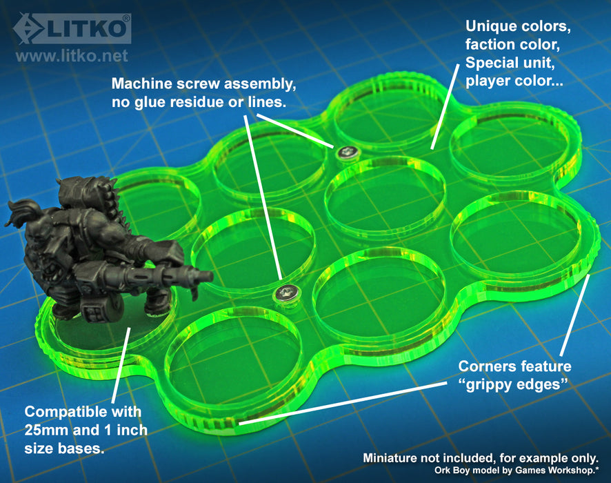 LITKO Custom Color 10-Figure 25mm Circle Display Tray - LITKO Game Accessories