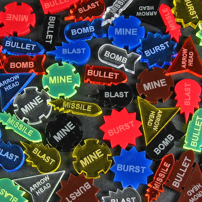 LITKO Personalized Game Tokens - Combat Shapes (10)-Custom Tokens-LITKO Game Accessories