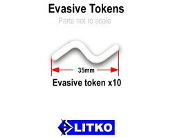 LITKO Evasive Maneuver Tokens, White (10)-Tokens-LITKO Game Accessories