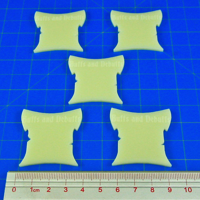 LITKO Buff Debuff Scroll Tokens Compatible with AoS: 1st Edition, Ivory (5)-General Gaming Accessory-LITKO Game Accessories