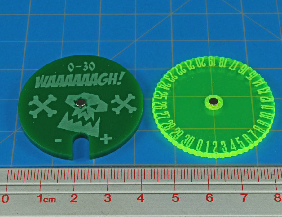 Space Orc Leadership Dial #0-30 Compatible with WHv8, Green-Status Dials-LITKO Game Accessories