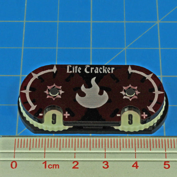 LITKO Red Life Tracker Dial Compatible with MtG, Translucent Red - LITKO Game Accessories