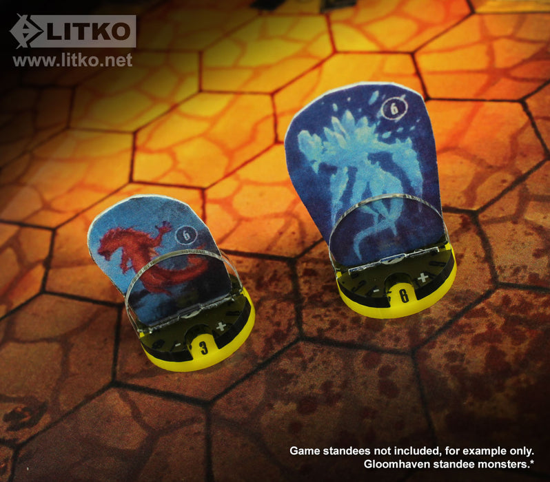 LITKO Elite Monster Dial Stand Upgrade Set, Yellow (2)-Status Dials-LITKO Game Accessories