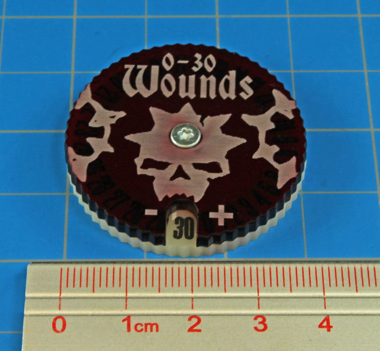 LITKO Wound Dial Numbered 0-30 Compatible with War Cry, Translucent Red & Ivory-Status Dials-LITKO Game Accessories