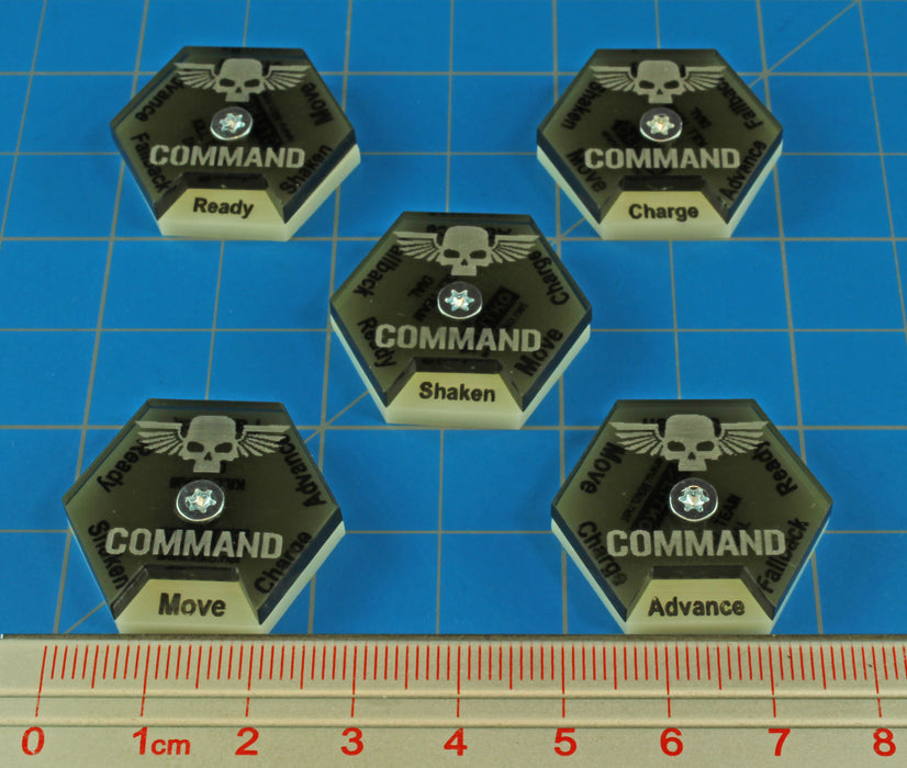 LITKO Command Dials Compatible with Warhammer: Kill Team, Ivory & Translucent Grey (5)-Status Dials-LITKO Game Accessories