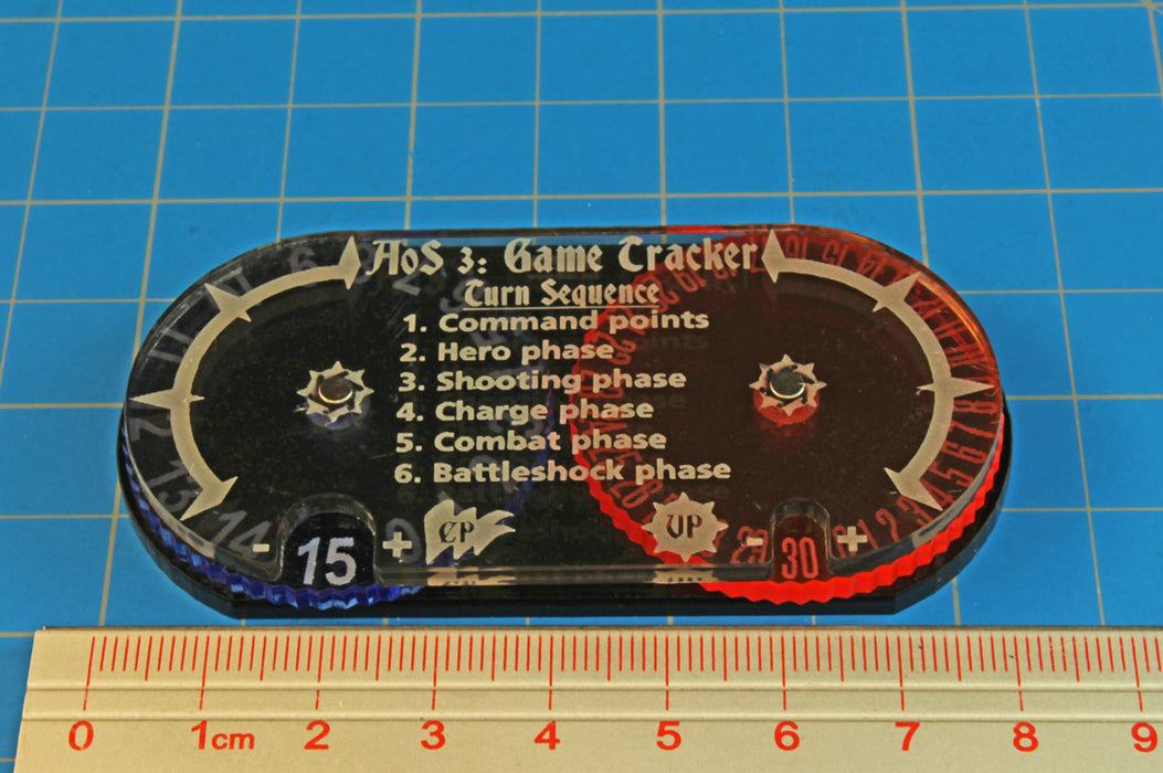 LITKO Command & Victory Point Tracker Compatible with AoS 3rd Edition, Fluorescent Blue & Pink-Status Dials-LITKO Game Accessories