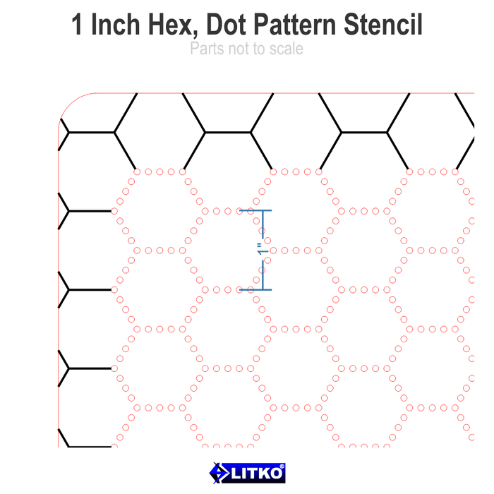 LITKO 1-Inch Hex Grid Stencil, Dot Pattern - LITKO Game Accessories