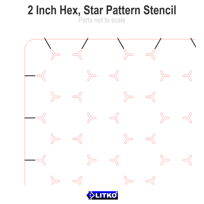 LITKO 2-inch Hex Grid Stencil, Star Pattern - LITKO Game Accessories