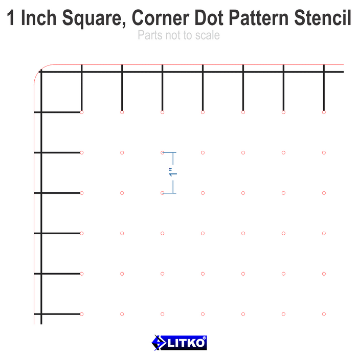 LITKO 1-inch Square Grid Stencil, Square Dot Pattern - LITKO Game Accessories