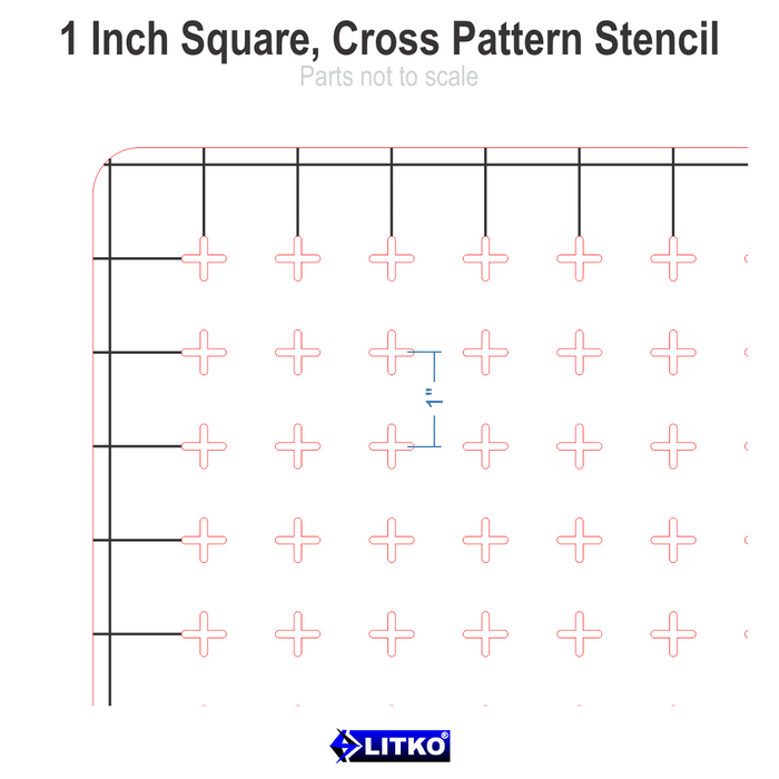 LITKO 1-inch Square Grid Stencil, Cross Pattern - LITKO Game Accessories