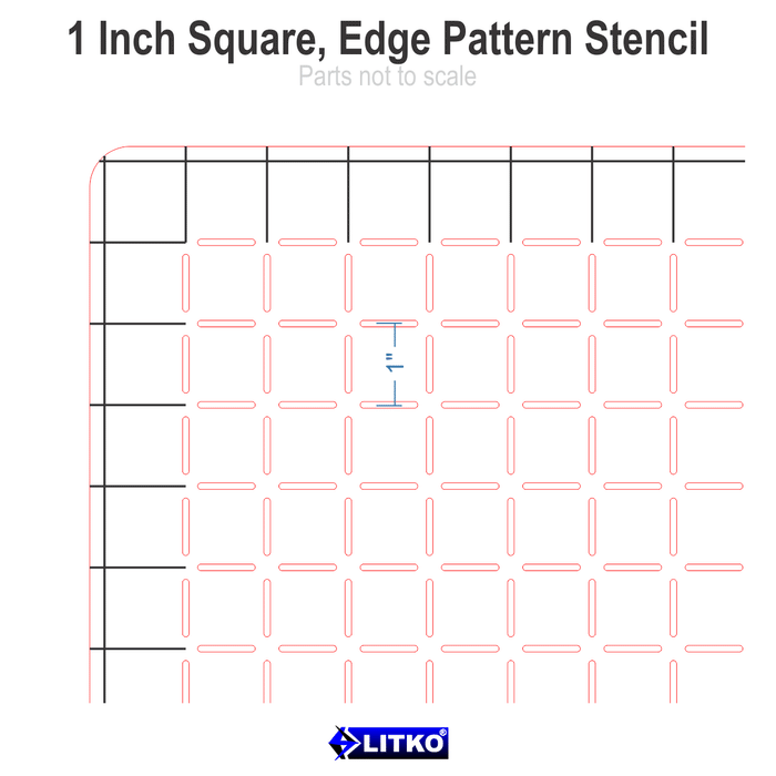 LITKO 1-inch Square Grid Stencil, Edge Pattern - LITKO Game Accessories