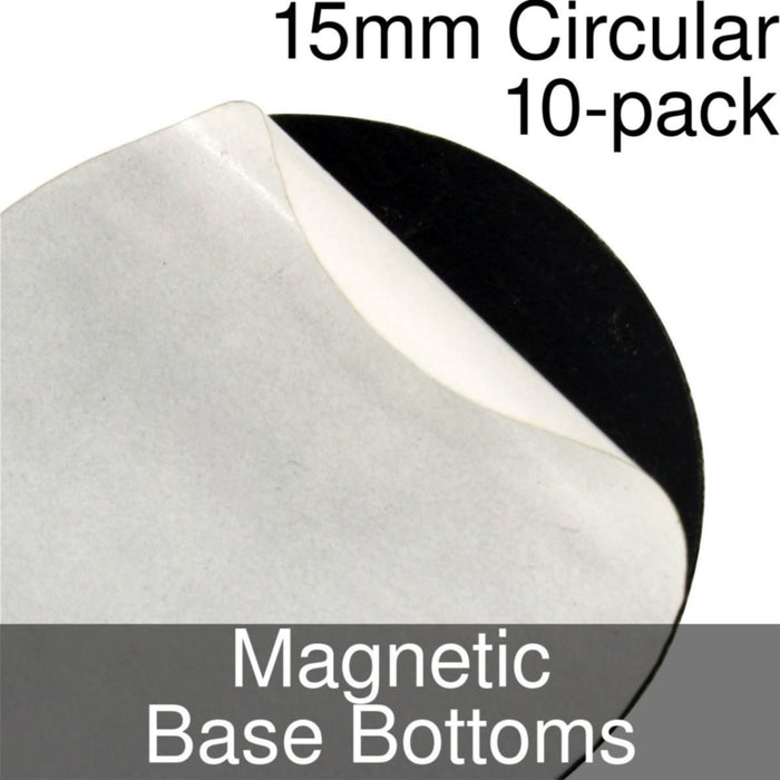 Miniature Base Bottoms, Circular, 15mm, Magnet (10)-Miniature Bases-LITKO Game Accessories