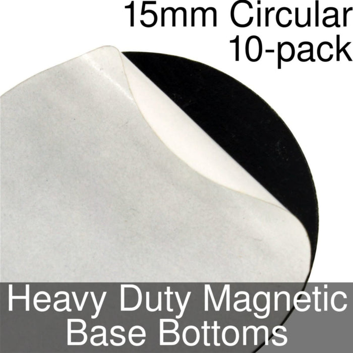 Miniature Base Bottoms, Circular, 15mm, Heavy Duty Magnet (10)-Miniature Bases-LITKO Game Accessories