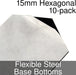 Miniature Base Bottoms, Hexagonal, 15mm, Flexible Steel (10)-Miniature Bases-LITKO Game Accessories