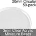 Miniature Bases, Circular, 20mm, 3mm Clear (50) - LITKO Game Accessories