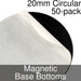 Miniature Base Bottoms, Circular, 20mm, Magnet (50)-Miniature Bases-LITKO Game Accessories