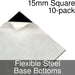 Miniature Base Bottoms, Square, 15mm, Flexible Steel (10)-Miniature Bases-LITKO Game Accessories