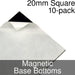 Miniature Base Bottoms, Square, 20mm, Magnet (10)-Miniature Bases-LITKO Game Accessories