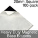 Miniature Base Bottoms, Square, 20mm, Heavy Duty Magnet (100) - LITKO Game Accessories