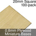 Miniature Bases, Square, 20mm, 0.8mm Plywood (100)-Miniature Bases-LITKO Game Accessories
