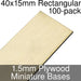 Miniature Bases, Rectangular, 40x15mm, 1.5mm Plywood (100)-Miniature Bases-LITKO Game Accessories